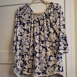 3/4 sleeve boho top